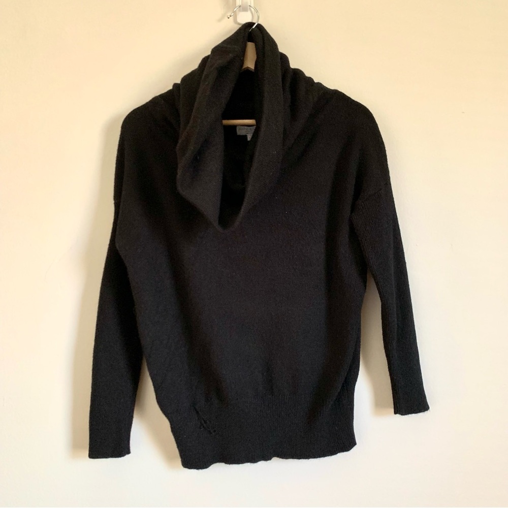 Warm & Cozy Cowl Black Sweater Cardigan